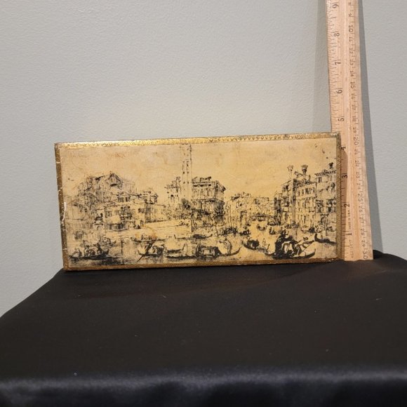 Vintage Distressed Wood Keepsake/Jewelry Box - Venice Scene - Picture 5 of 9